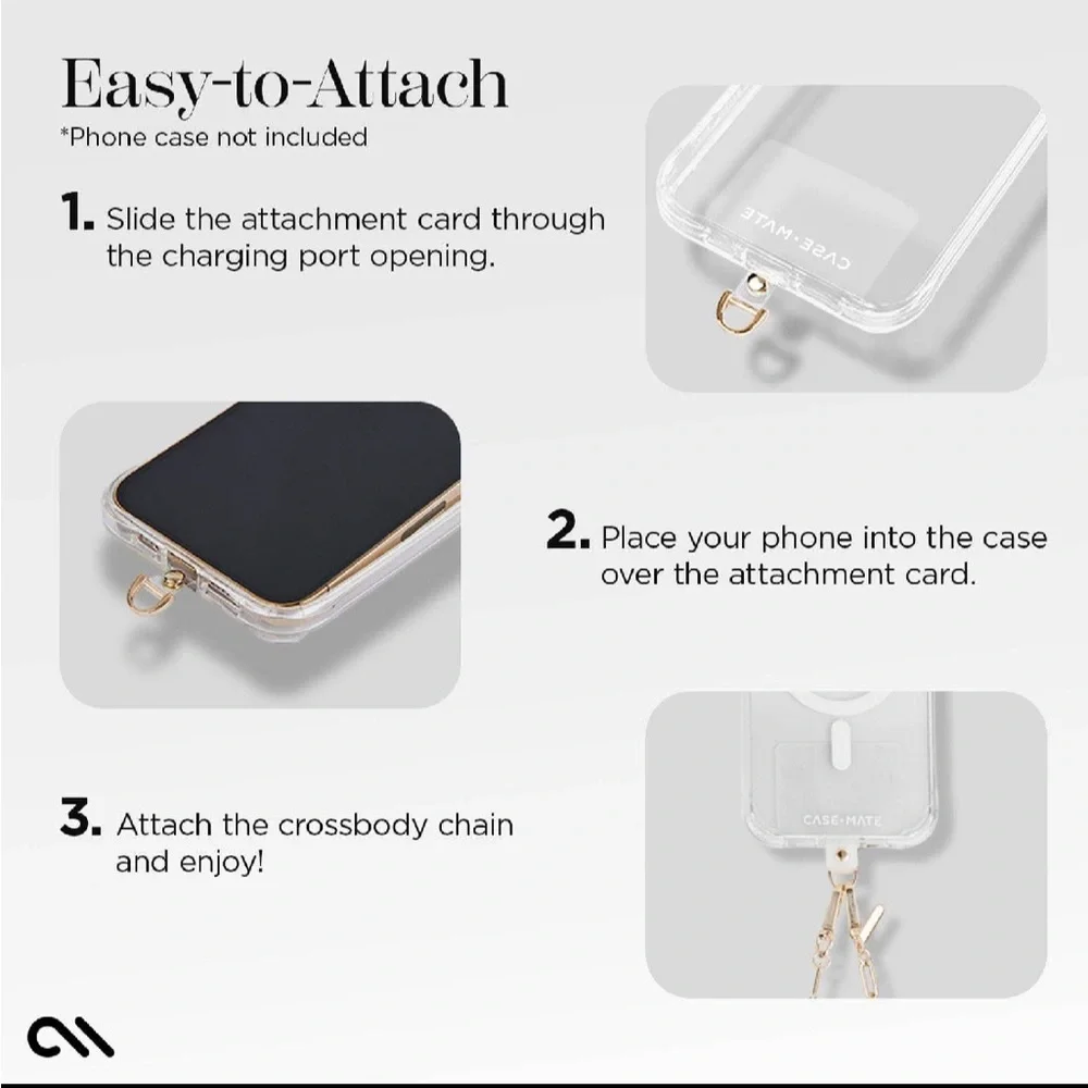Case-Mate Gold Chain Tan Leather Phone Crossbody